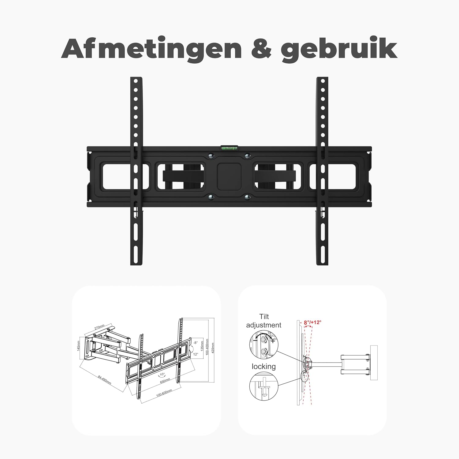 ESTILLO GEAR Draaibare TV-beugel voor 37-75″ | Max 45 kg | VESA 200×200/400×400/600×500